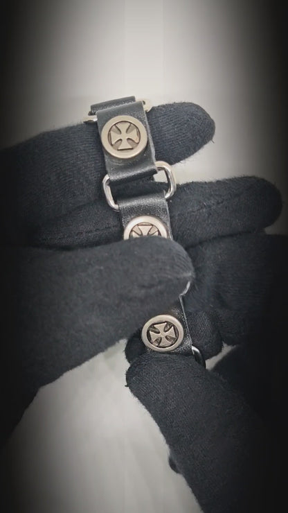 CROSS EMBLEM - 23 mm Genuine Leather Adjustable Bracelet for Men & Boys (8 to 9 inch)