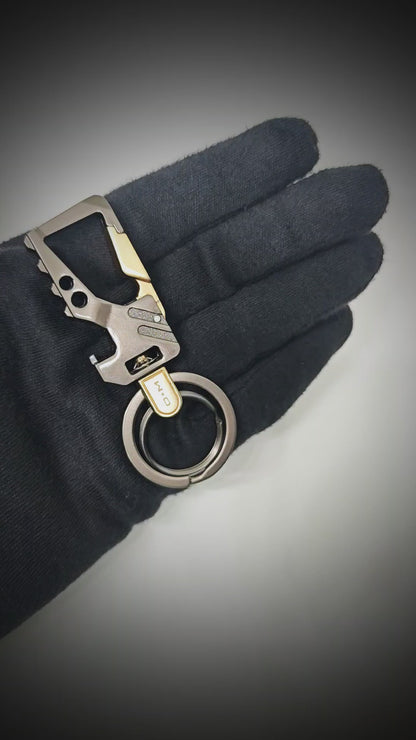 HEXAGRIP - GUNMETAL GREY - Stainless Steel Keychain for Men & Boy