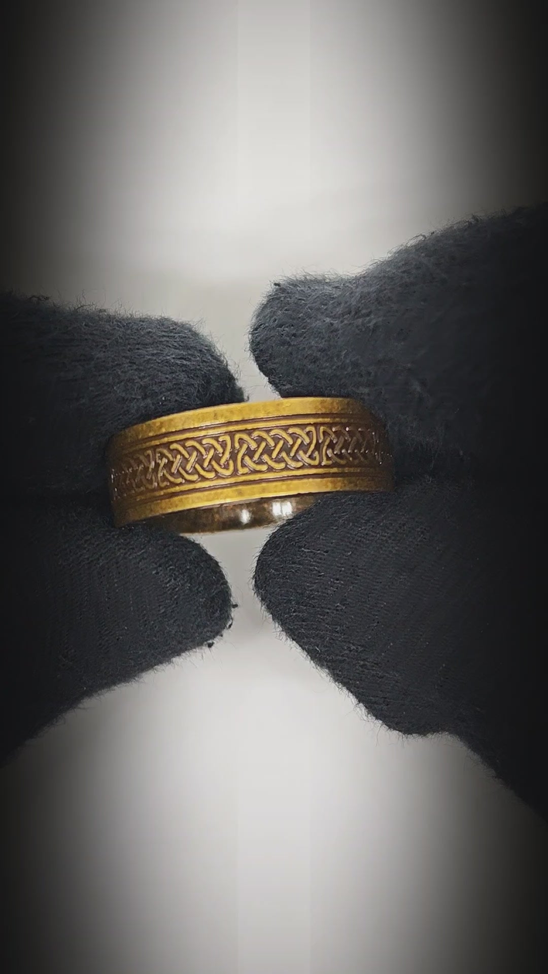 AUREX RUNE - Antique Golden Pure Stainless Steel Men’s Antique Golden - Plated Ring (Size : 17-22-26) — Rings for Men | THE MEN THING