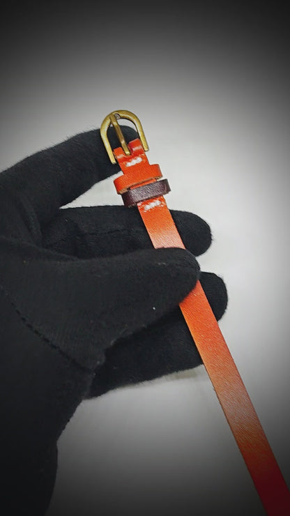 VINTAGE EMBER - 11mm Brown Genuine Leather Adjustable Bracelet for Men & Boys (9 inch)