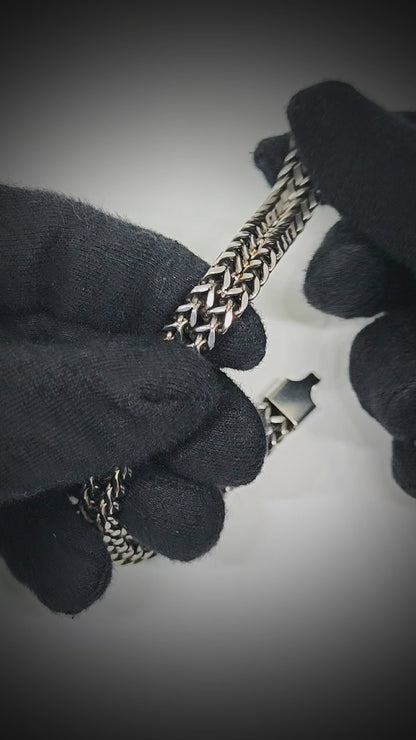 DOUBLE IRON LINK - 12mm Pure Titanium Steel Bracelet for Men & Boy (9 inch)