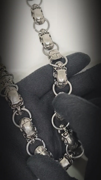 VANTOR SKULL - Antique Steel 14mm Titanium Steel Skull Heavy Biker Chain for Jeans with Lobster Clasps for Men & Boys - 22 inch — Biker Fashion for Men | THE MEN THING