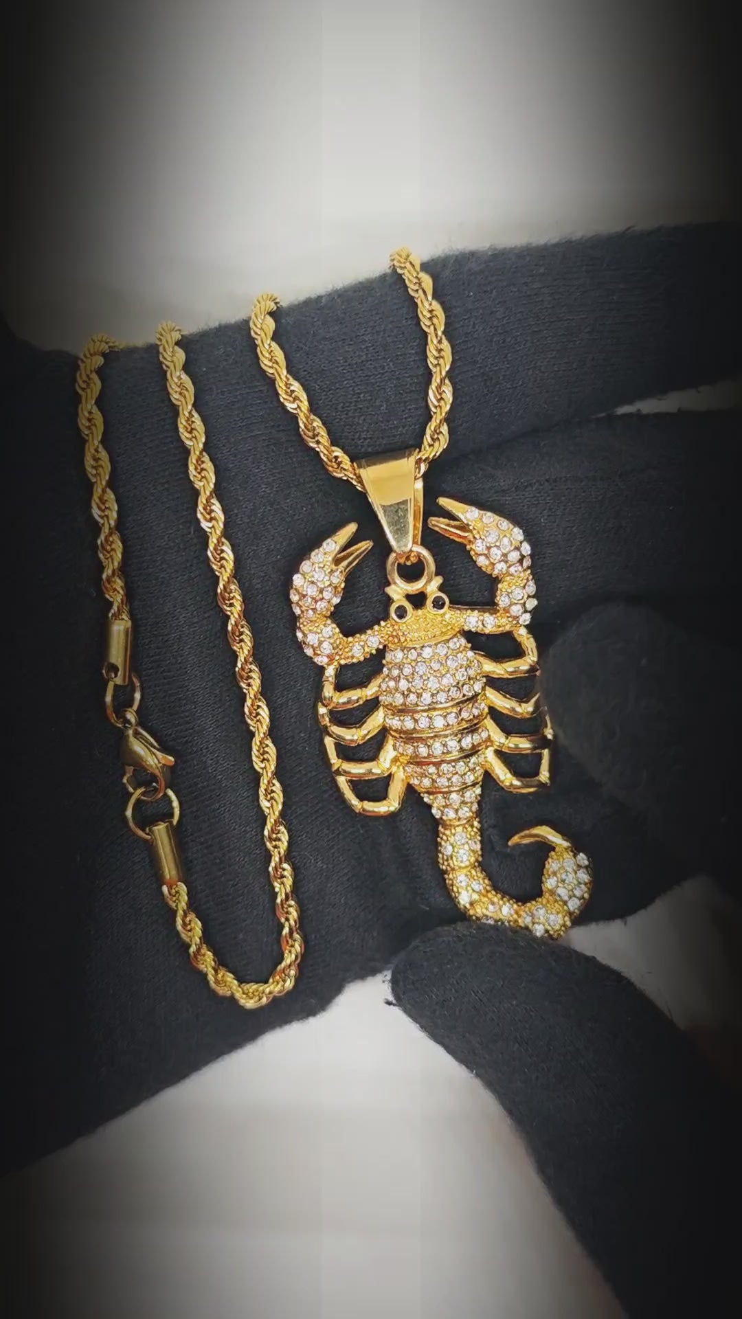 SCORPION KING - GOLD - 30mm Pure Titanium Steel Pendant with 24inch Twisted Chain for Men & Boys — SS Pendant/ Necklace for Men | THE MEN THING