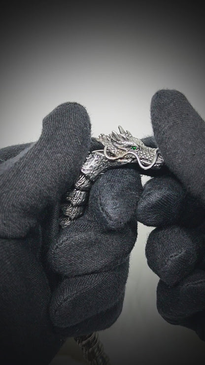 DRAGONHOOP - 13mm Pure Titanium Steel Bracelet, Bracelet with hook buckle for Men & Boy (8inch)