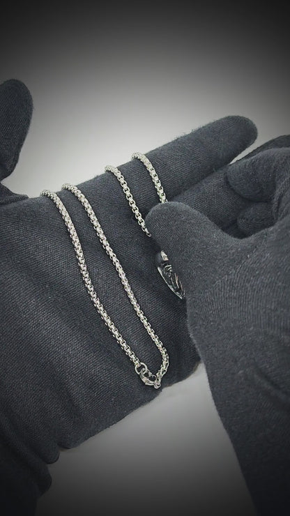 VALOR LION - 27mm Titanium Steel Pendant with 24inch Round Box 5mm Chain for Men & Boys