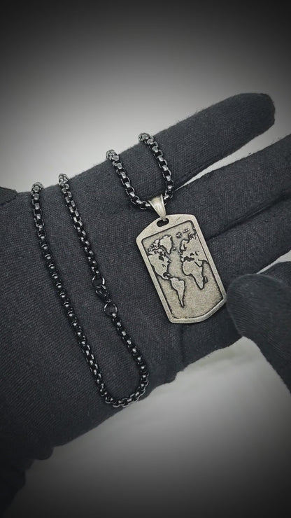 ROMAN REALM - 26mm Titanium Steel Pendant with 24inch Round Box 5mm Chain for Men & Boys