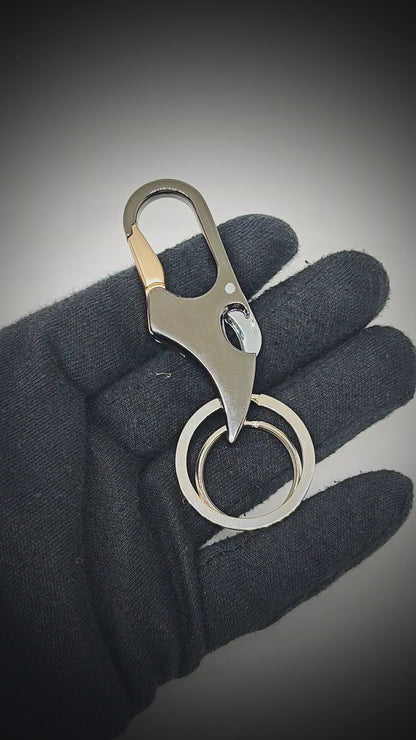 PRIME HOOK SIGNATURE – BLACK & GOLD - Stainless Steel Keychain for Men & Boy