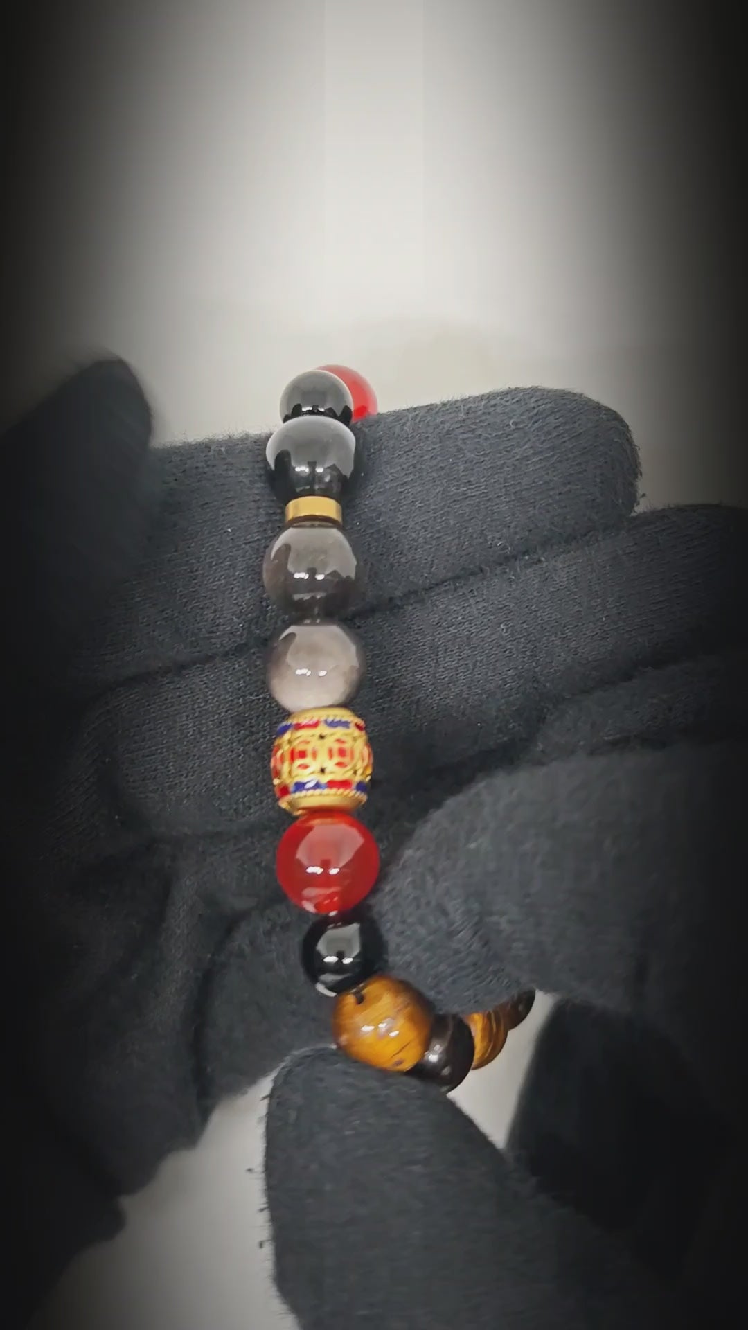 OBSIDIAN TIGER CORE - 12mm Beads Bracelet with Natural Stone Adjustable Bracelet for Men & Boys — Bead Bracelets for Men | THE MEN THING