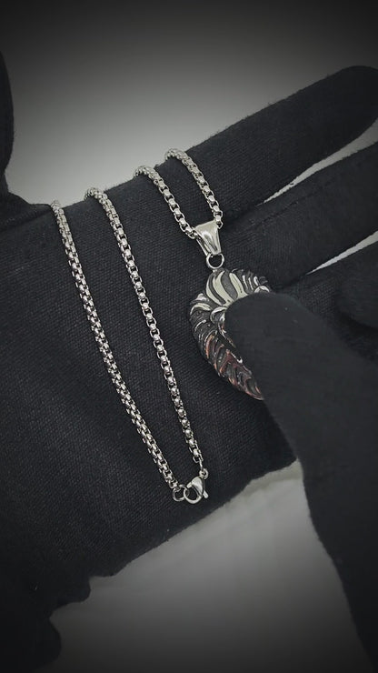 MAJESTY LION HEAD - 28mm Titanium Steel Pendant with 24inch Round Box 5mm Chain for Men & Boys