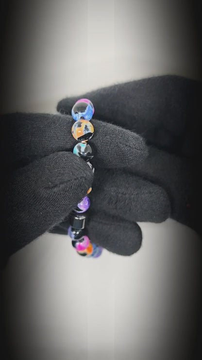 GALAXY AURA - 10mm Beads Bracelet with Natural Stone - Adjustable Bracelet