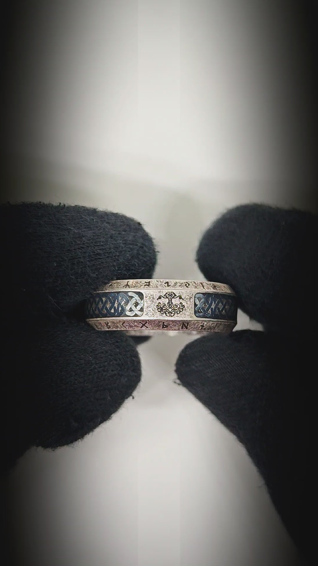 AUREX RUNE - Oxidized Steel - Pure Stainless Steel Men’s Steel - Plated Ring (Size : 17-26) — Rings for Men | THE MEN THING