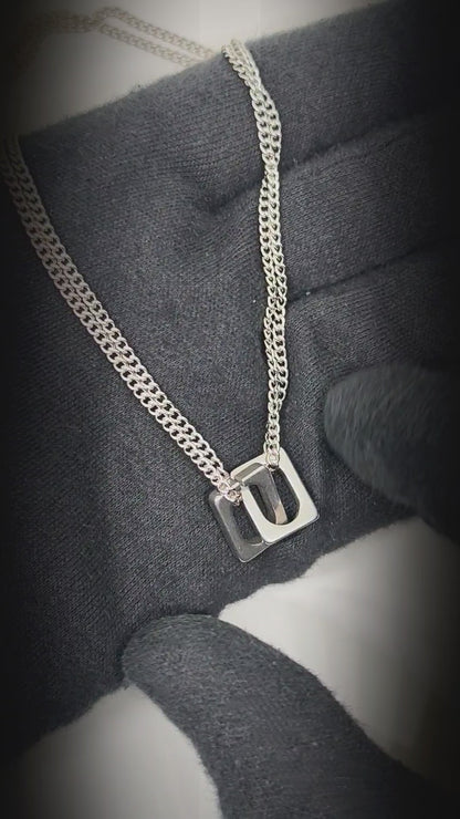 NEX LOCK - 12mm Titanium Steel Pendant with 19 to 21inch Adjustable 9mm Cube Chain for Men & Boys