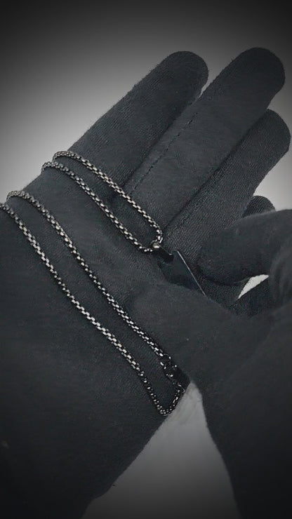 TITAN VOID - 11mm Titanium Steel Pendant with 24inch Round Box 4mm Chain for Men & Boys