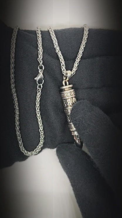 THE SECRET BOX BULLET - 11mm Pure Titanium Steel Pendant with 23inch Twisted 4mm Chain for Men & Boys