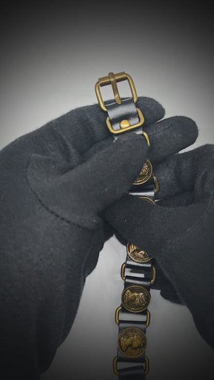 HERITAGE COIN - 20mm Genuine Leather Adjustable Bracelet for Men & Boys (9 inch)