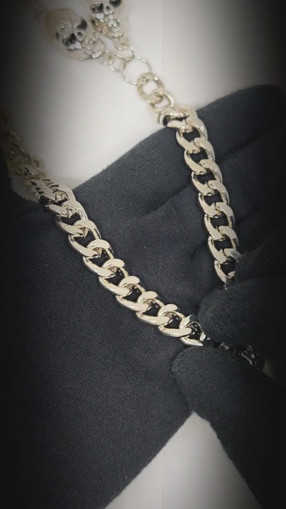 SKULL BADGE - Antique Steel 12mm Titanium Steel Heavy Biker Chain for Jeans with Lobster Clasps for Men & Boys - 29 inch — Biker Fashion for Men | THE MEN THING