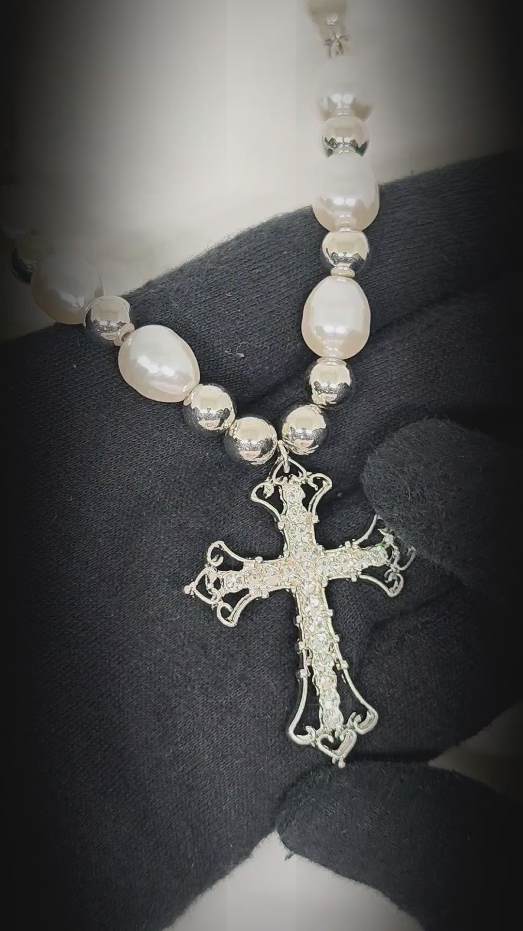 PEARL CROSS - 39mm Titanium Steel Pendant with 22inch Necklace for Men & Boys — SS Pendant/ Necklace for Men | THE MEN THING