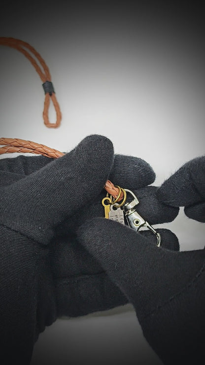 CROSSLOOM - Brown 8mm Genuine Leather Bracelet with Stainless Steel Lobster Clasp for Men & Boys (15 inch)