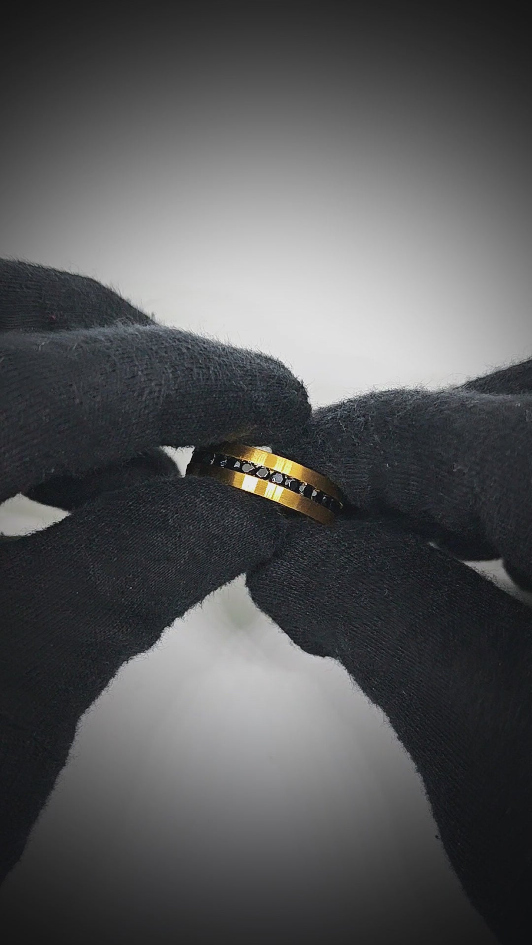 DARK INLAY GROOVE - GOLDEN - Pure Stainless Steel Men’s Gold Plated Ring (Size : 17-22-27) — Rings for Men | THE MEN THING