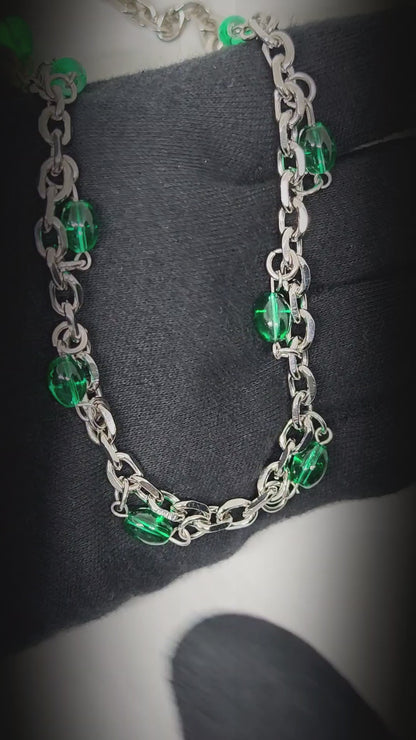 EMERALD BEAD - Titanium Steel Pendant with 20 to 22inch Adjustable Chain for Men & Boys