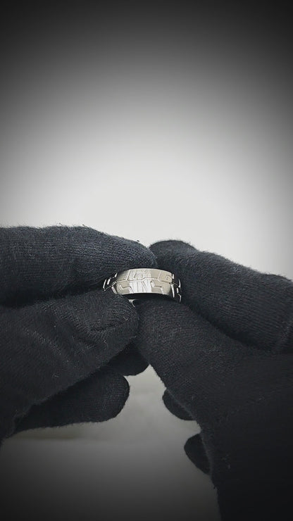 STEEL MATRIX  - Pure Stainless Steel Men’s Steel-Plated Ring (Size : 17-22-27)