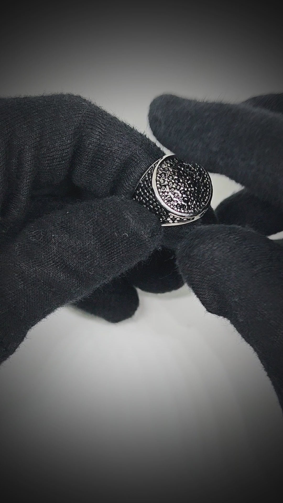 NOIR CREST RING - Pure Stainless Steel Men’s Steel Plated Ring (Size : 21-26) — Rings for Men | THE MEN THING