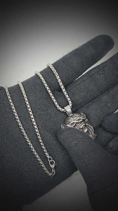 CROWN OF FAITH - 26mm Titanium Steel Pendant with 24inch Round Box 5mm Chain for Men & Boys
