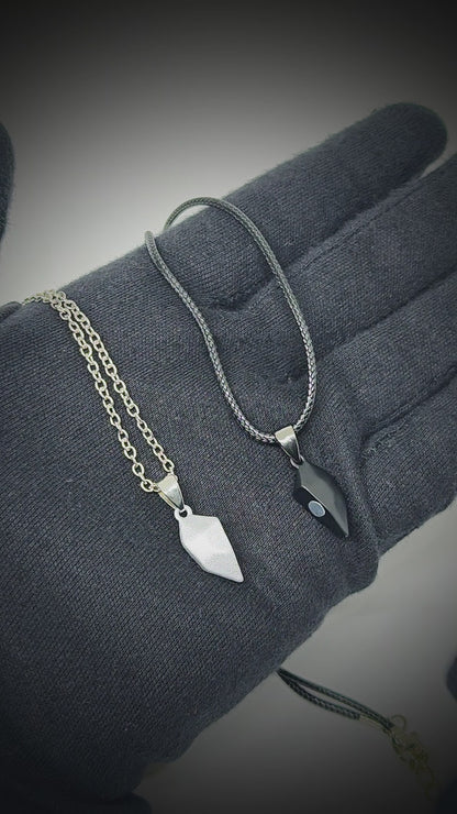 DUAL TONE SPLIT HEART - Pure Titanium Steel Pendant with 24inch Chain for Men & Boys