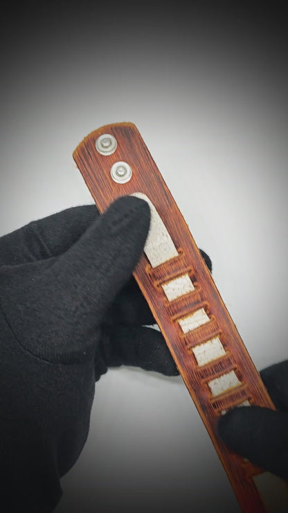 RUSTIC GROVE - 32mm Brown Genuine Leather Adjustable Bracelet for Men & Boys (7.5-8 inch)