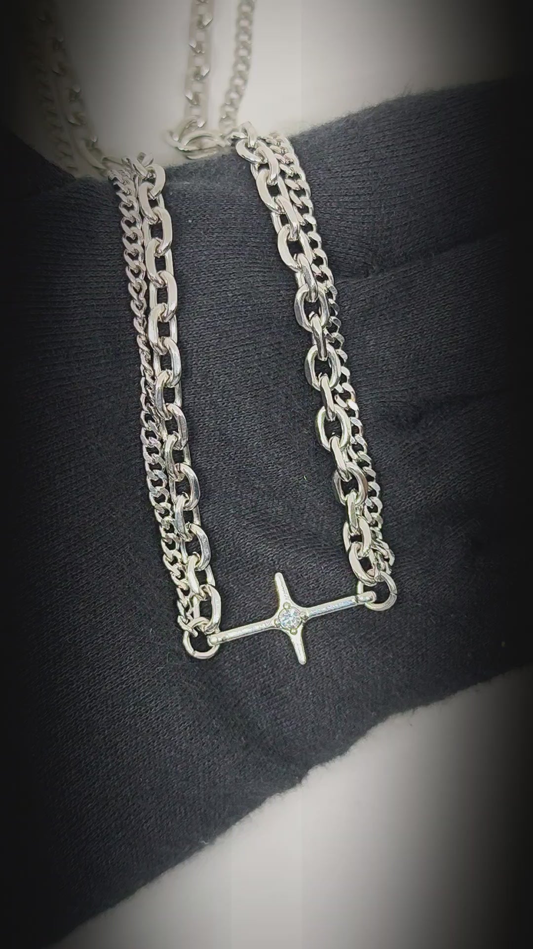 NEXUS CROSS - 14mm Titanium Steel Pendant with 21inch Chain for Men & Boys — SS Pendant/ Necklace for Men | THE MEN THING