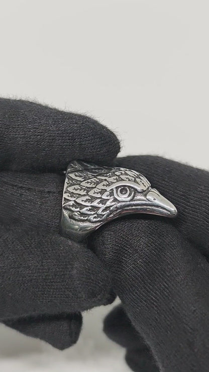 Royal Series - IRON HAWK RING - Pure Stainless Steel Men’s Steel-Plated Ring – Statement Luxury Jewelry (Size :15-18-20-25-26-28-30)