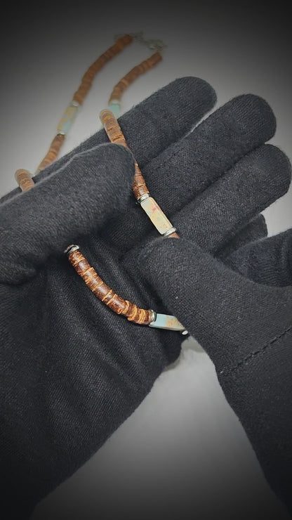 WILDWOOD TRIBAL - Multicolor 6 mm Beaded Necklace for Men and Boys (21 inches with adjustable silver cable chain)