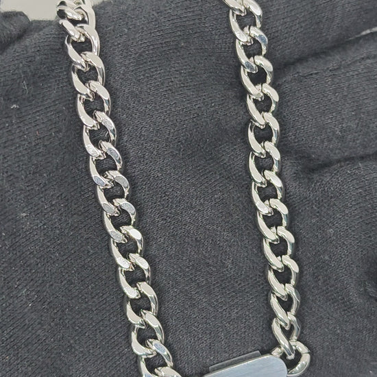 BAR LINK - 8mm Pure Stainless Steel 18 to 20inch Adjustable Cube Chain for Men & Boys — SS Pendant/ Necklace for Men | THE MEN THING