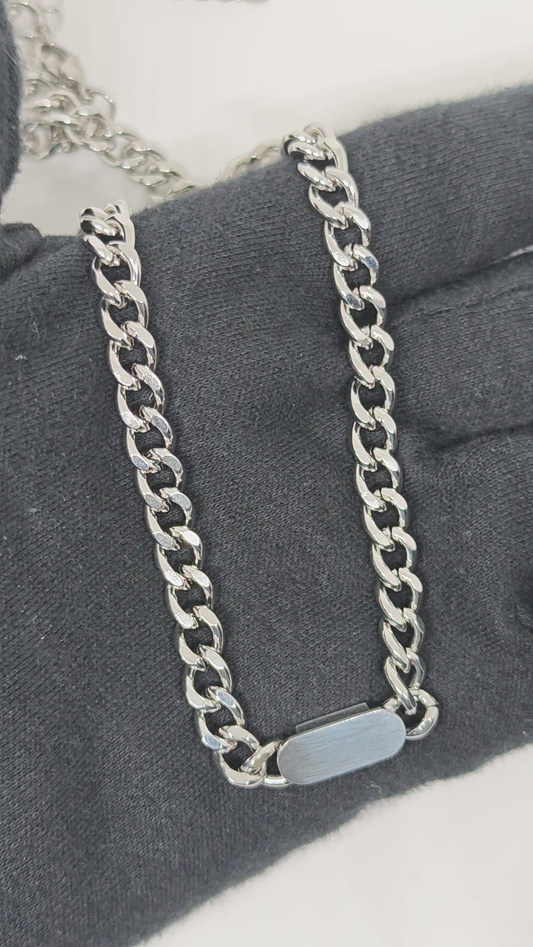 BAR LINK - 8mm Pure Stainless Steel 18 to 20inch Adjustable Cube Chain for Men & Boys — SS Pendant/ Necklace for Men | THE MEN THING