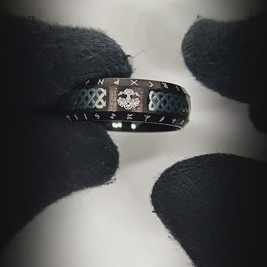 AUREX RUNE - BLACK - Pure Stainless Steel Men’s Steel - Plated Ring (Size : 17-22-26) — Rings for Men | THE MEN THING