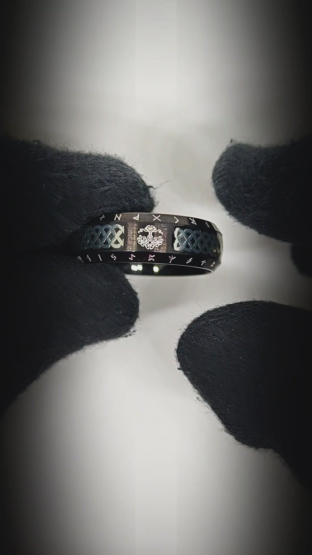 AUREX RUNE - BLACK - Pure Stainless Steel Men’s Steel - Plated Ring (Size : 17-22-26) — Rings for Men | THE MEN THING