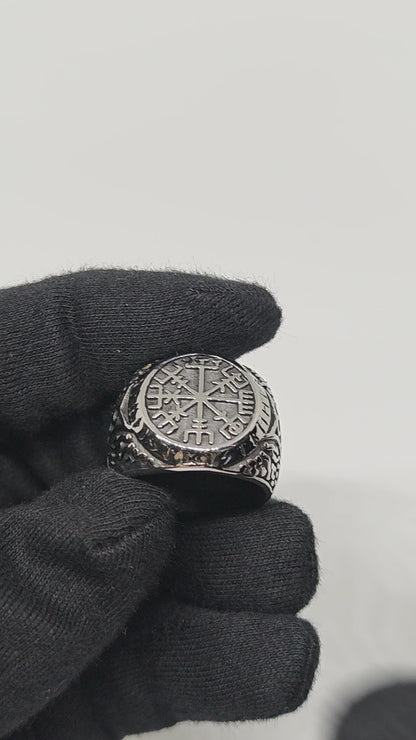 Royal Series - NORDIC FATE RING - Pure Stainless Steel Men’s Steel-Plated Ring – Statement Luxury Jewelry (Size : 19-20-22-24-27-28-30)