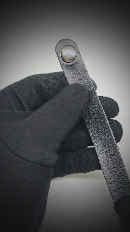 BLAZEFIT BLACK STRAP - 18mm Genuine Leather Bracelet with Stainless Steel Stud button Closure for Men & Boys (6.6-7.1-7.6 inch)