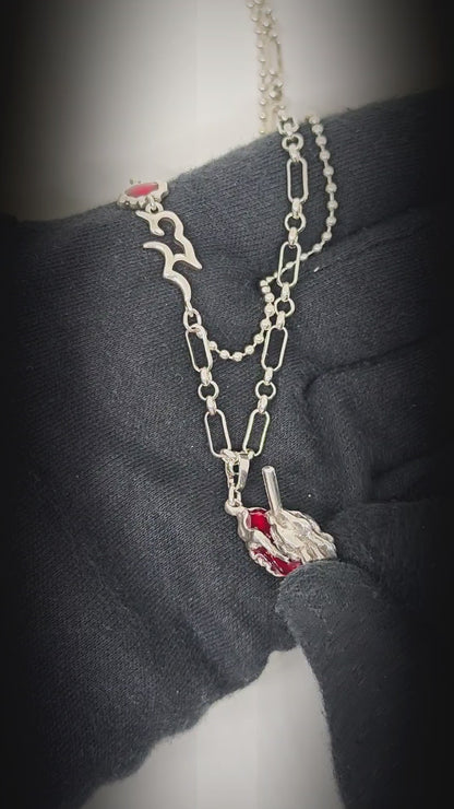 DRAVEN - 30mm Titanium Steel Pendant with 28 to 30inch Adjustable Cable 5mm Chain for Men & Boys