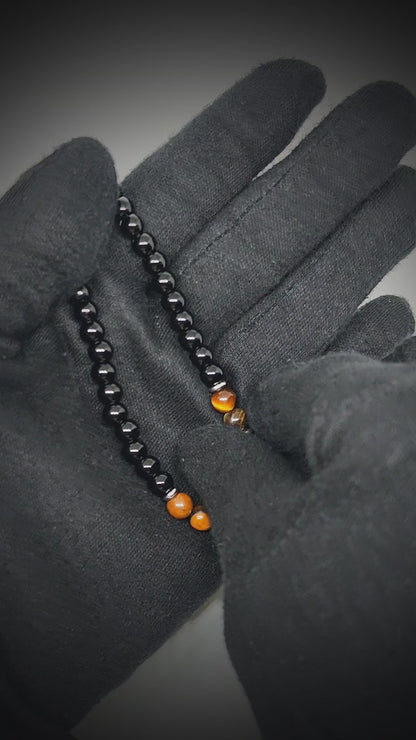 ONYX FUSION - 7 mm Beaded Necklace for Men and Boys 22 inch