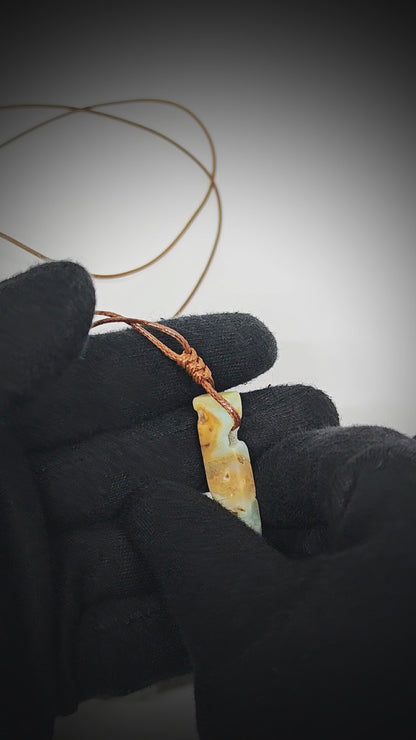 TERRA SHARD - Natural Crystal Unshaped Pendant with Adjustable Rope Chain for Men and Boys