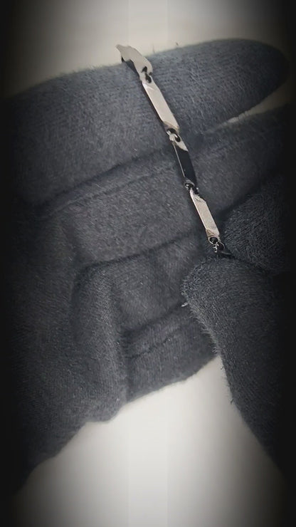 BLACK ANGLE - 5mm Stainless Steel, 7.5 to 8 inch Lobster Claw Clasp Bracelet for Men & Boys