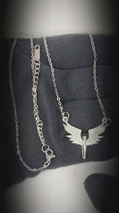 CELESTYX WING - 30mm Titanium Steel Pendant with 19 to 21inch Adjustable Cable 2mm Chain for Men & Boys
