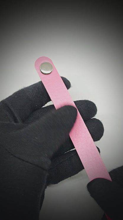 BLAZEFIT BABY PINK STRAP - 18mm Genuine Leather Bracelet with Stainless Steel Stud button Closure for Men & Boys (6.6-7.1-7.6 inch)