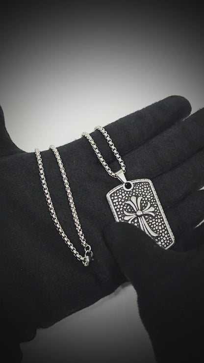 DIVINE FAITH - 31mm Titanium Steel Pendant with 24inch Round Box 4mm Chain for Men & Boys