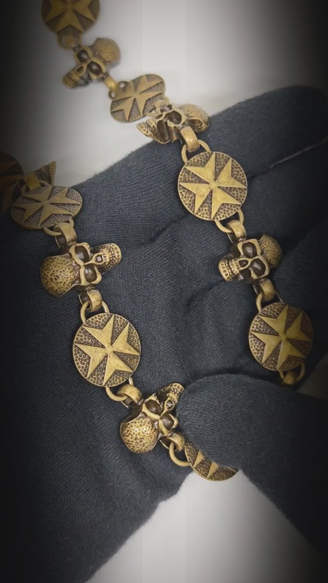 BONE STAR - Antique Bronze 12mm Titanium Steel Skull Heavy Biker Chain for Jeans with Lobster Clasps for Men & Boys - 20 inch — Biker Fashion for Men | THE MEN THING