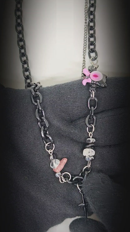 VOID DRIP - 16mm Titanium Steel Pendant with 22 to 25inch Adjustable Cable Chain for Men & Boys