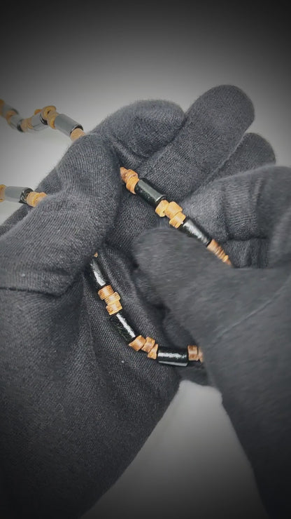 ONYX TIMBER - 8 mm Beaded Necklace for Men and Boys (20 inches with adjustable cable chain)