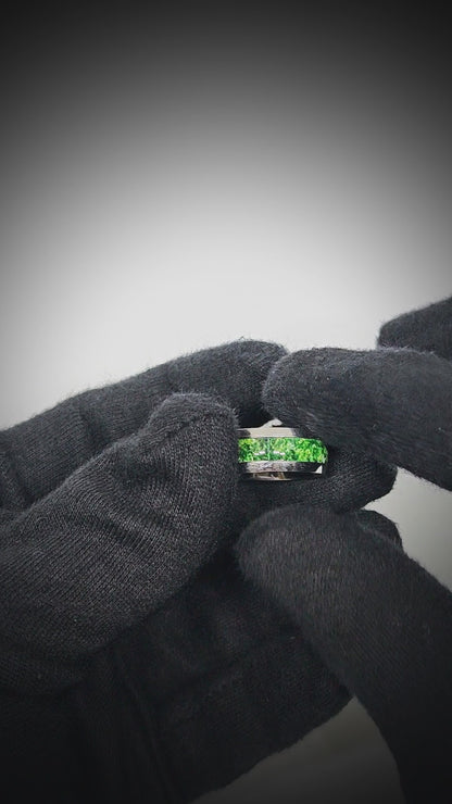 MOSS REALM RING - Pure Stainless Steel Men’s Steel-Plated Ring - (Size : 15)