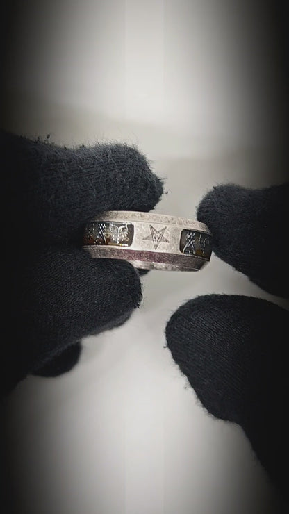 RUNECORE BAND - STEEL - Pure Stainless Steel Men’s Steel - Plated Ring (Size : 17)